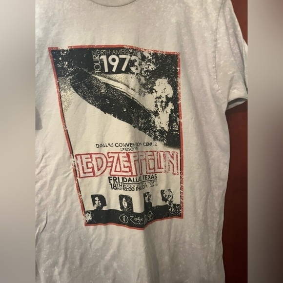 RARE 1973 Led Zeppelin Concert North American World Tour Gray M/M Promo T-shirt - Picture 1 of 5
